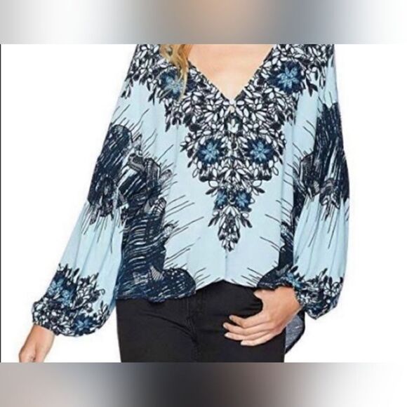 Free People Birds of a Feather Printed High-Low Top Size M - Picture 1 of 7